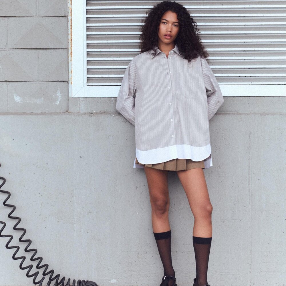 🆕 ZARA DOUBLE CUFF OVERSIZED POPLIN SHIRT | ZARA SHIRT